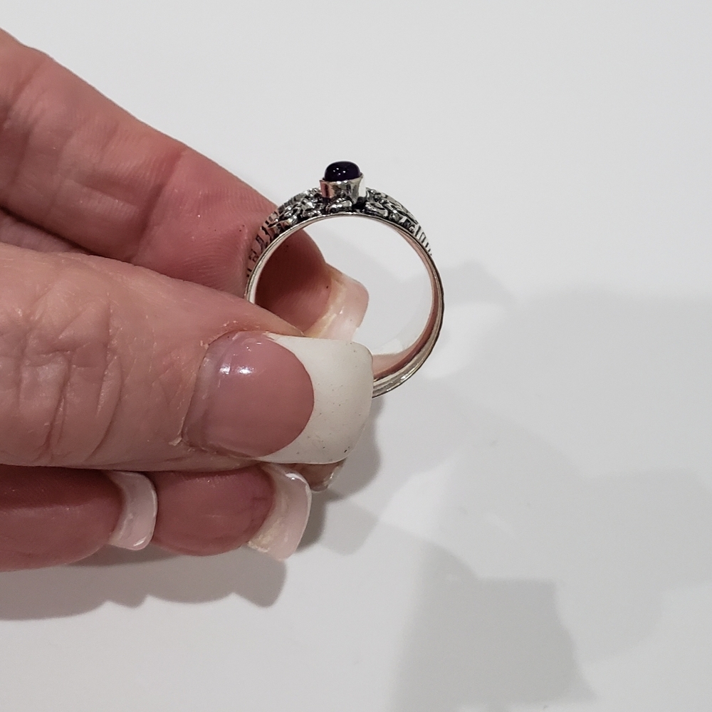 Amethyst Ring, 925 Silver Amethyst Ring, Amethyst… - image 5